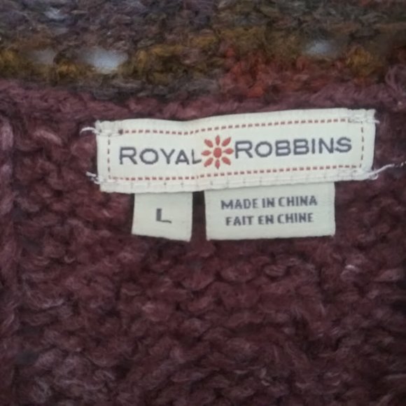 Royal Robbins women's size L burgundy multicolored cardigan sweater - Picture 10 of 14